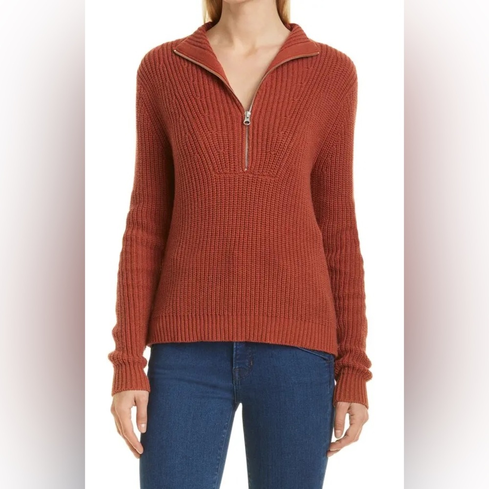 VERONICA BEARD Misty half zip sweater in Clay